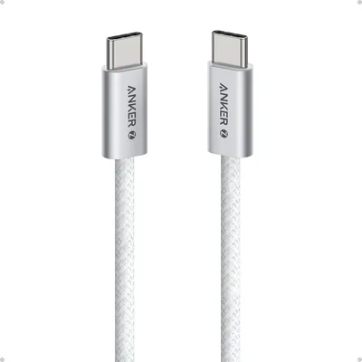 كابل أنكر زولو USB C إلى USB C، مقاوم للاتساخ ونوع C سريع الشحن، كابل رفيع بمقبس نوع C، مناسب لسلسلة آيفون 17/16/15