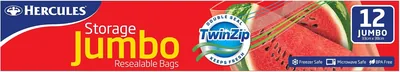 Hercules Twinzip Storage Bags Jumbo Pack of 12