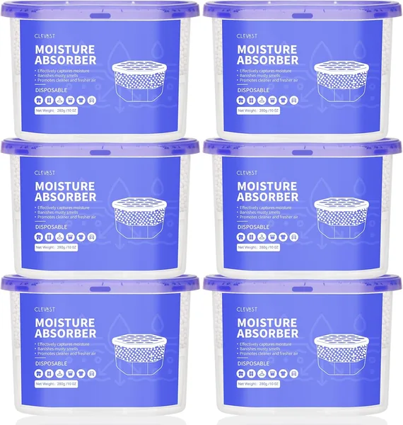 CLEVAST Moisture Absorbers Boxes 6 Pack