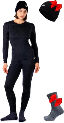 Merino Langarm Damen Set + Mütze