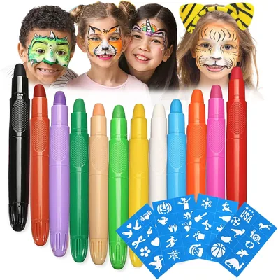 12 Color Face Painting Kit - Kids Non-Toxic