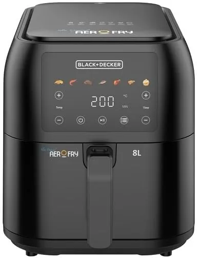 BLACK+DECKER Digital Air Fryer, 1700W, 8L Family-Sized Capacity, 7 Preset Functions