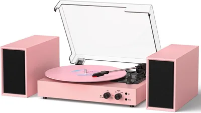 3-Speed Vinyl Record Player - Pink