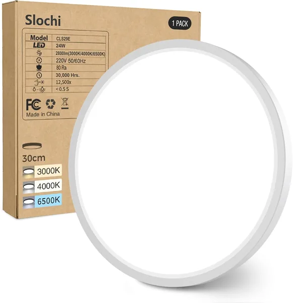 slochi LED Ceiling Light Flat 24 W 2800 LM