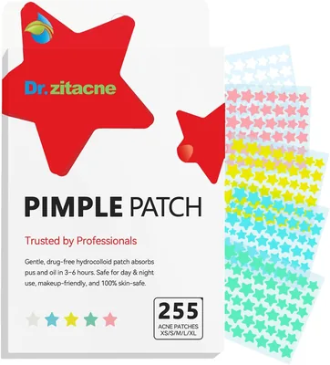255 Stukjes Pimple Patches 40% Korting - Hydrocolloid Acne Patch met Tea Tree & Salicy, 5 Kleuren en Groottes