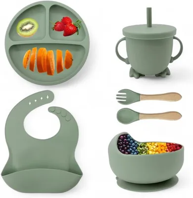 Eliano Set 6 Silikon Barnplatter, Koppar, BPA Fri, Dishwasher- och Mikroväxlingsvänligt - Best Deal