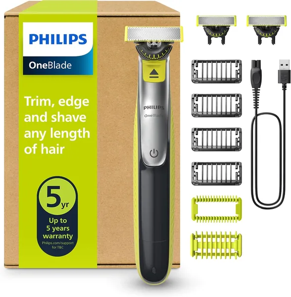 Philips OneBlade 360 Authentic Barber, Electric Facial & Body Shaver & Trimmer, 3x 360 Blades, 4x Fledgling Beard Comb (1,2,3,5 inch), 1 x Body Kit
