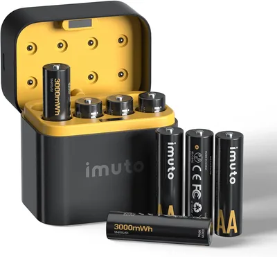 Baterías recargables imuto AA 1.5V 3000mWh de litio | Baterías de litio recargables 1.5V AA
