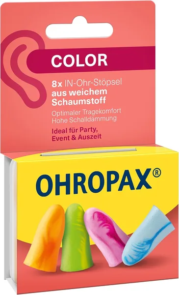 OHROPAX Color Ear Plugs - Soft Foam In-Ear Plugs