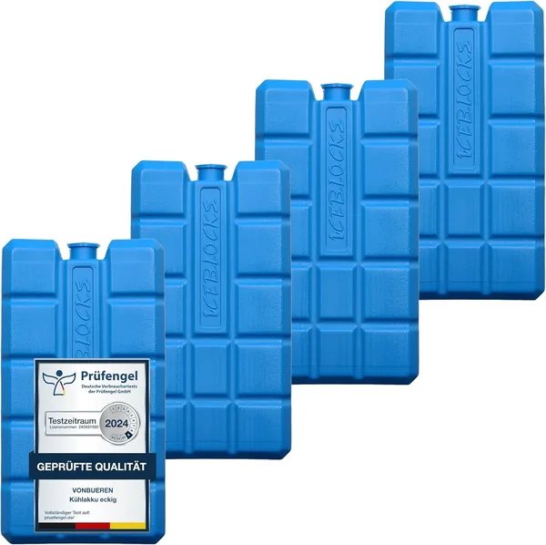 VonBueren 2-24 Ice Packs for Cool Bag | 12 Hours Long Cooling | Approx. 200 g per Ice Pack | Approx. 8.1 x 15.2 x 2.2 cm
