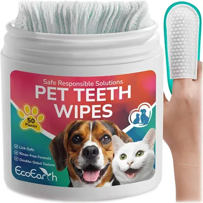 EcoEarth Premium Teeth Cleaning Wipes for Dogs and Cats