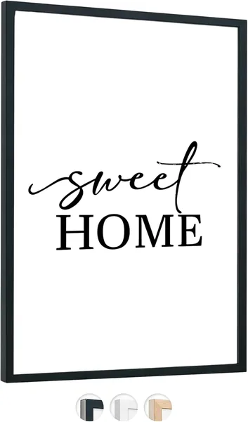 edihome 50 x 70 cm Wooden Frame with Acrylic Sheet - Photo Frame for Poster, Diploma, Title and Certificates - Horizontal or Vertical (Black)