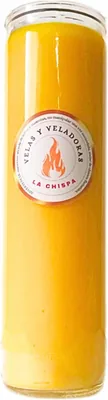 Veladora Amarilla de Cera de Soya en Vaso de Vidrio 350 g Sin Aroma