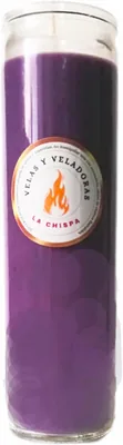 Veladora Morada de Cera de Soya en Vaso de Vidrio 350 g Sin Aroma