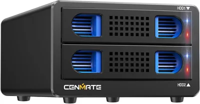 CENMATE Aluminum 2 Bay RAID Enclosure USB 3.0 HDD SSD DAS