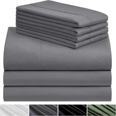 VIOPY Juego de Sábanas de 4 Piezas para Cama Matrimonial, Gris, Suave y Hipoalergénico, Funda de Cama de Microfibra