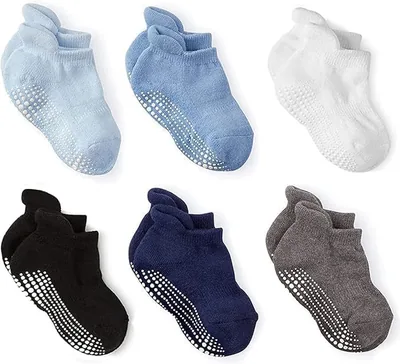 12 Pack Non Slip Kids Socks with Grips - 1-7 Years