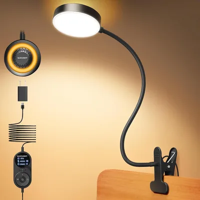 Glocusent Desk Lamp Clip-On, 72 LED Reading Light