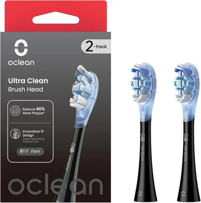 Oclean Końcówki Ultra Clean, 2 szt., czarne | Usuwanie płytki nazębnej