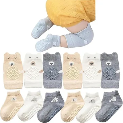 12 Pack Non Slip Kids Socks with Grips - 1-7 Years Old