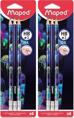 Maped - 6 Graphite Pencils HB2 Deepsea Paradise - Offre Éclair : 44% de Réduction