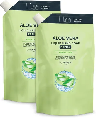 Savon de main à la gelée d'aloe vera Amazon, réfill 2 x 1000 ml