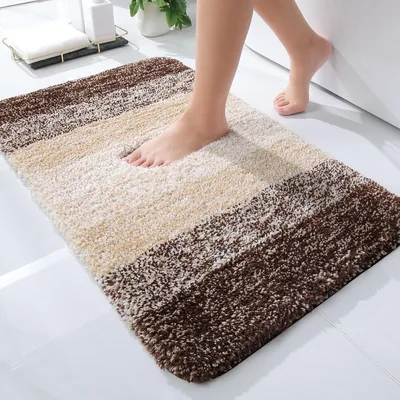 Luxury Bathroom Rug Mat 40x60cm, Soft Microfiber, Non-Slip Shaggy Carpet