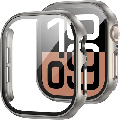 JZK 2 Pack Case with Tempered Glass for Apple Watch 46mm