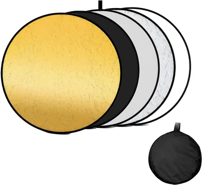 Lichtreflector 5-in-1, Rond Vouwbaar Reflector met Opbergtas, Lichtdiffuus voor Studio, Portret, Feest