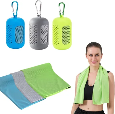 Dogmoon Koeldoeken, Pak van 3, Sneldroogende Sportdoek met Draagbare Silicensleuven, Koeldoeken, Sportdoek, Mi