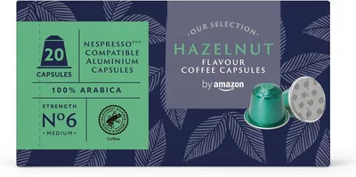 Cápsulas de café compatibles con Nespresso de almendras, 20 unidades (1 pack de 20), Certificación Rainforest Alliance