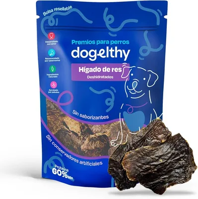 Dogelthy Higado de Res Deshidratado: Snack Natural para Perros, 28% de Descuento