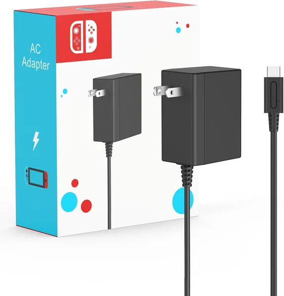 SATURNDOCK 45W Charger Compatible with Nintendo Switch Fast Charging Power Supply for Switch OLED/Lite/Steam Deck Dock, Support TV Mode, 15V 2.6A (5ft) 5ft
