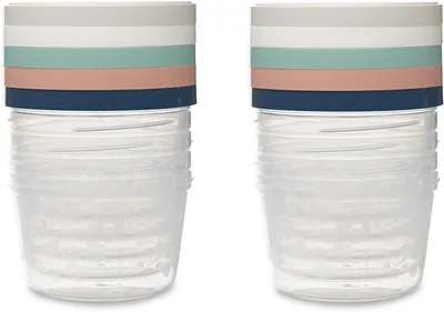 ThermoBaby - Lot de 10 contenants alimentaires pour bébé de 250 ml - Microwave, Congélateur, Lave-vaisselle - Empilables - Assortis couleurs - 17% Off
