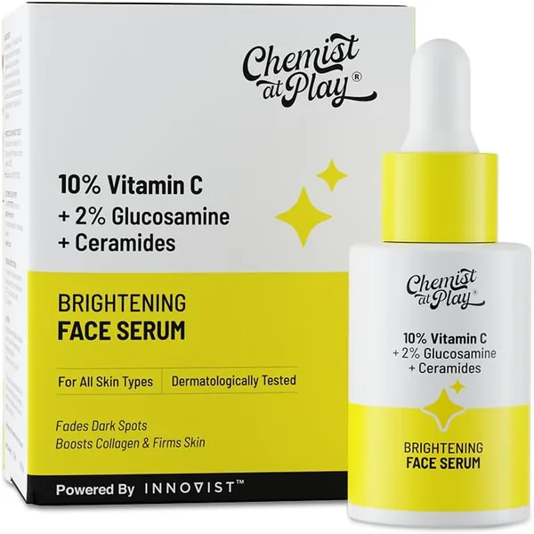Chemist At Play 10% Vitamin C Face Serum |Brightens & Gives Glow |Fades Dark Spots |Treats Hyperpigmentation| Balances Melani