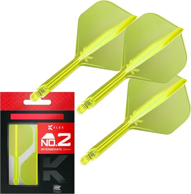 Target Darts Zintegrowane Lotki i Shafty K Flex, No.2 | Zestaw 3 Lotek K-Flex - No2, Kflex All In One Moulded Dart Flight & S