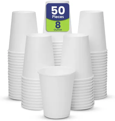 SNH Packing 8oz Disposable Cups (Pack of 50)