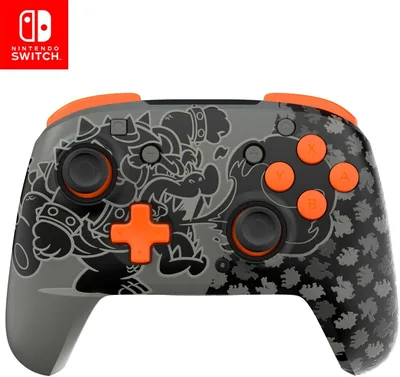 Rematch Glow Controlador Inalámbrico: Blackout Bowser (con Movimiento) para Nintendo Switch, Lite y OLED
