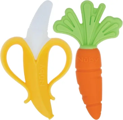 Nuby NanaNubs Banana Massaging Toothbrush & Carrot Teether Combo - 22% Off