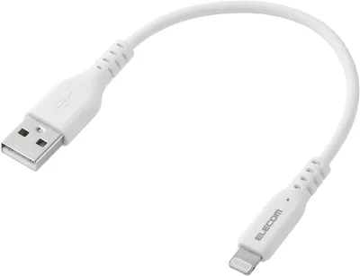 ELECOM Lightning Cable Short 0.3 ft, Lightning to USB-A, Apple Certified, 12W Charging
