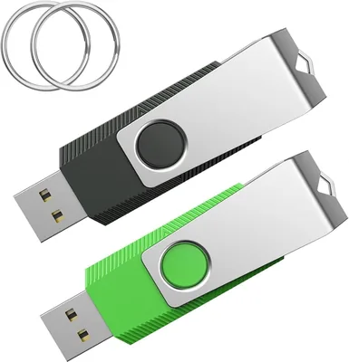 Wooolken 2 x USB 2.0 4 Go Clé USB Noire et Verte | Pour PC/Ordinateur portable/TV intelligente/Voiture