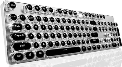 Wireless Typewriter Style Mechanical Keyboard White Backlit Best Deal