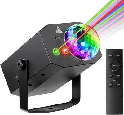 PAIFIEVD Laser Disco Lights with Pattern Projection,Sound Activated Dj Party Lighting for Indoor Dan