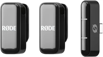 Microphone sans fil RØDE Compact - Deux micros avec étui de charge pour création de contenu sur smartphone - USB-C - Noir