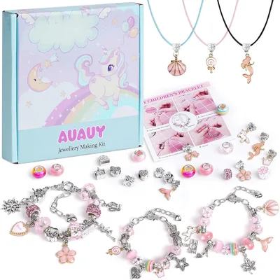 AUAUY Geschenk für Mädchen, DIY-Armbandset für Kinder ab 6 Jahren, Weihnachtsgeschenk Adventkalender