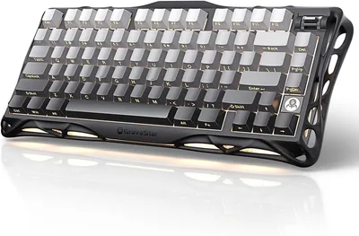 لوحة مفاتيح ألعاب GravaStar Mercury K1 (أسود تدريجي) - تصميم 75%، قابلة للتبديل الساخن، مفاتيح خطية مخصصة، إضاءة RGB
