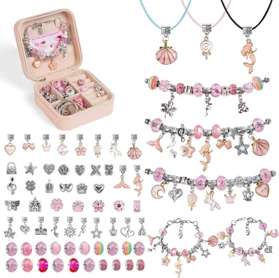 AUAUY Geschenk für Mädchen, DIY Armband-Bastelset für Kinder ab 6 Jahren, Adventkalender Füllung Weihnachtsgeschenke