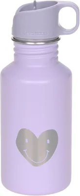 Lässig Kindertrinkflasche aus Edelstahl 500 ml Little Gang Heart Lila | Für Kita und Schule, robust, unzerbrechlich