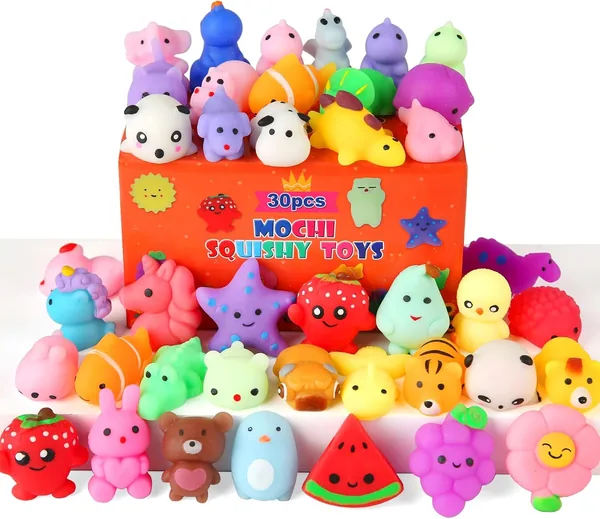30 Pack Squishy Toys, Kawaii Squishies Party Favors for Kids 4-8