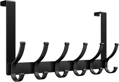 Optish Over Door Hooks - 12 Pack Black